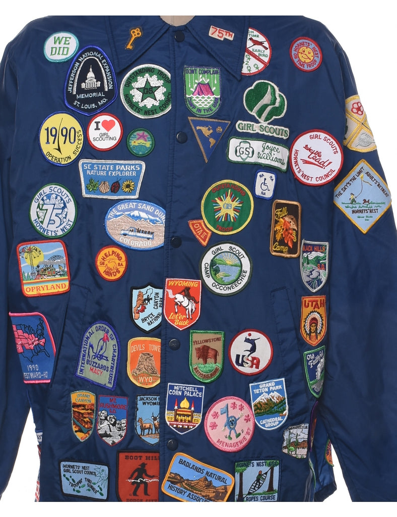Navy Patchwork Jacket - XL