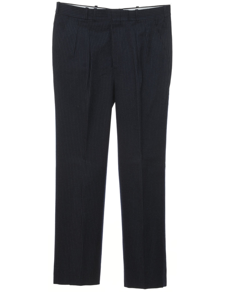Navy Striped Pattern Chinos - W32 L30
