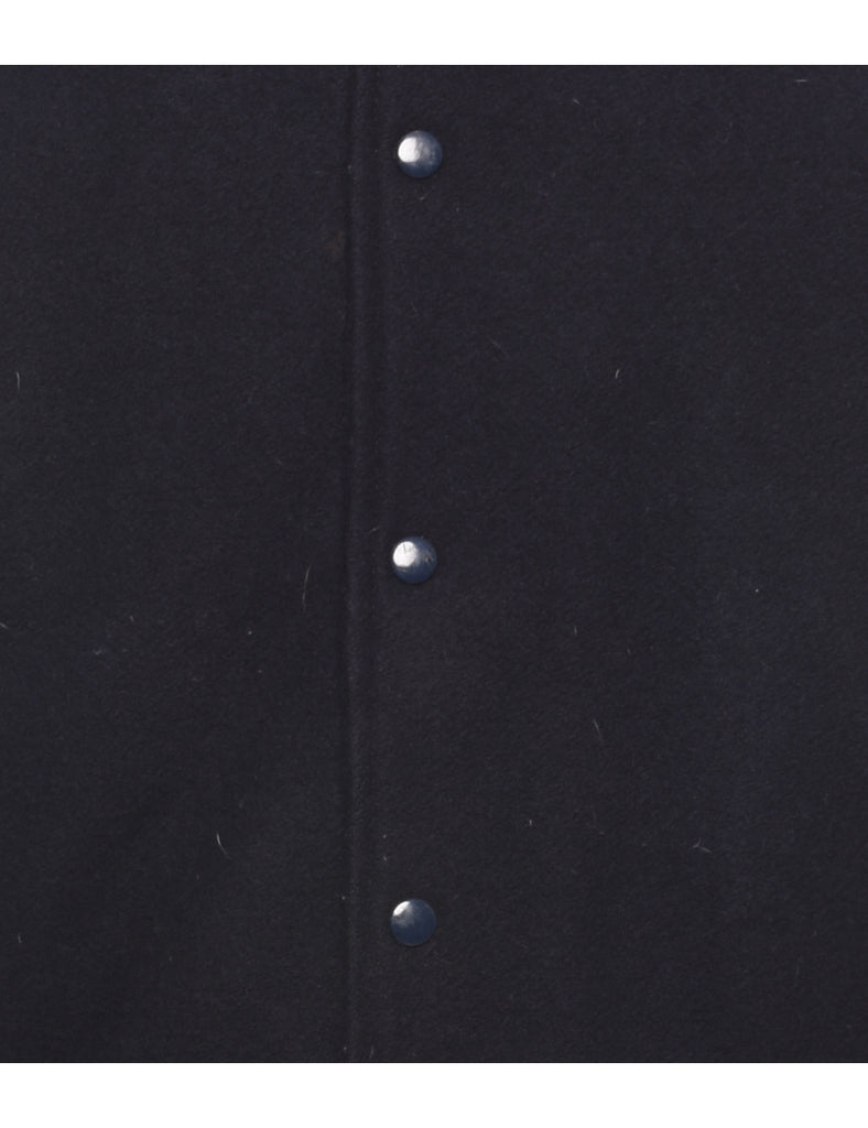 Navy & White Contrast Bomber Jacket - XL