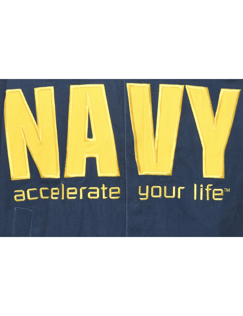 Navy Y2K Racing Jacket - M