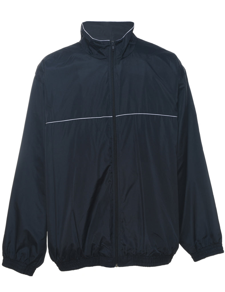 Navy Zip-Front Nylon Jacket - XL