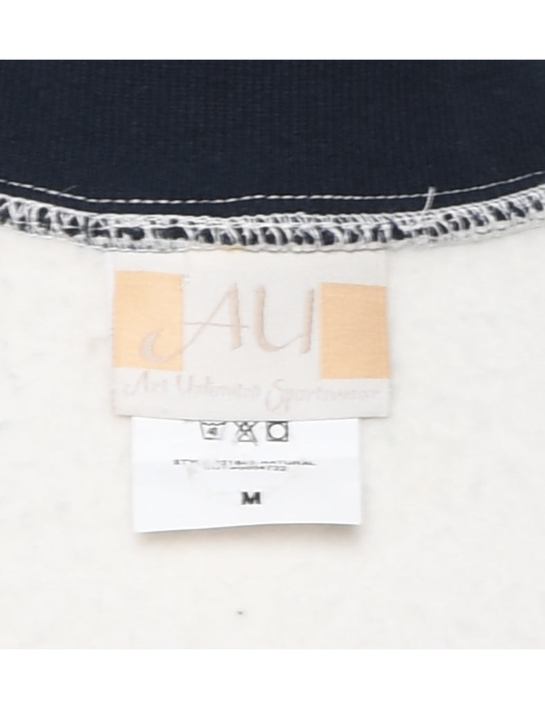 Novelty Print Button-Front Classic Sweatshirt - M