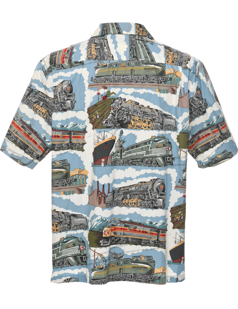 Novelty Print Hawaiian Shirt - L