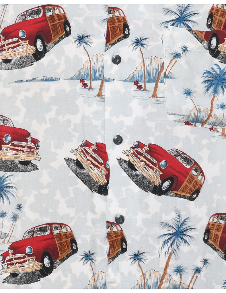 Novelty Print Hawaiian Shirt - L