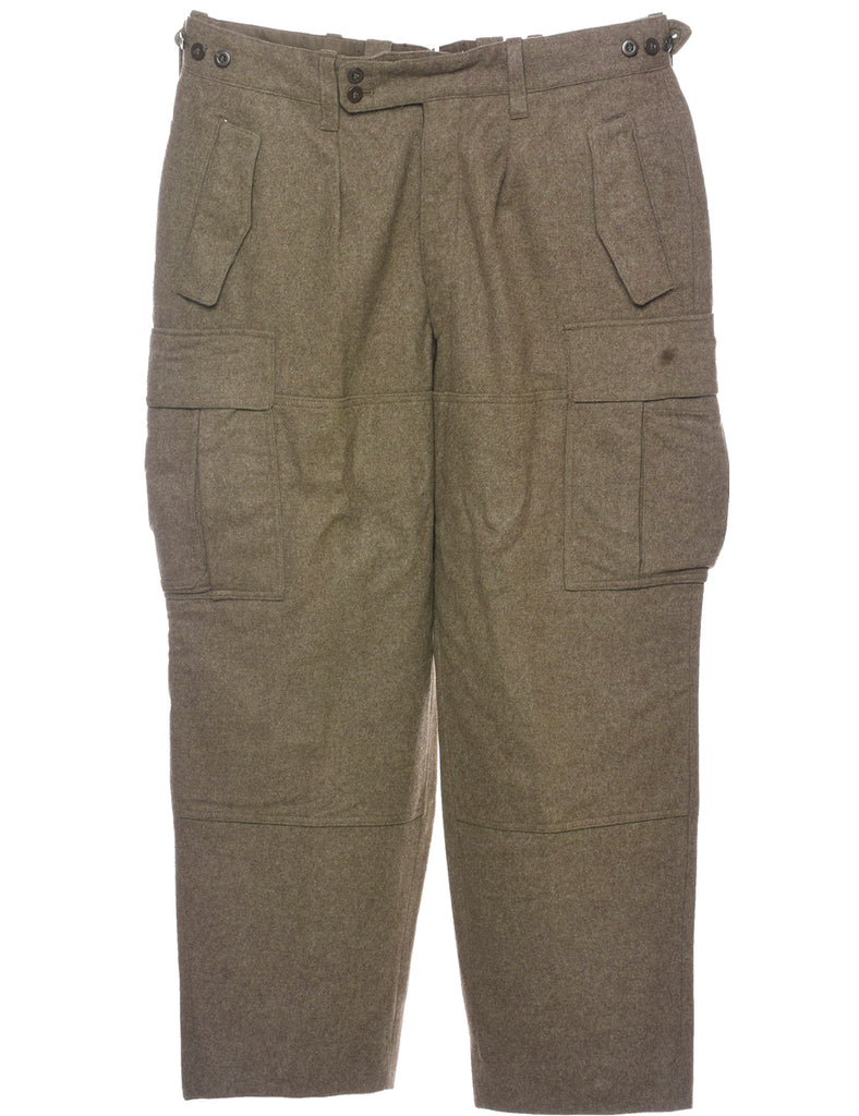 Olive Green Cargo Trousers - W35 L29