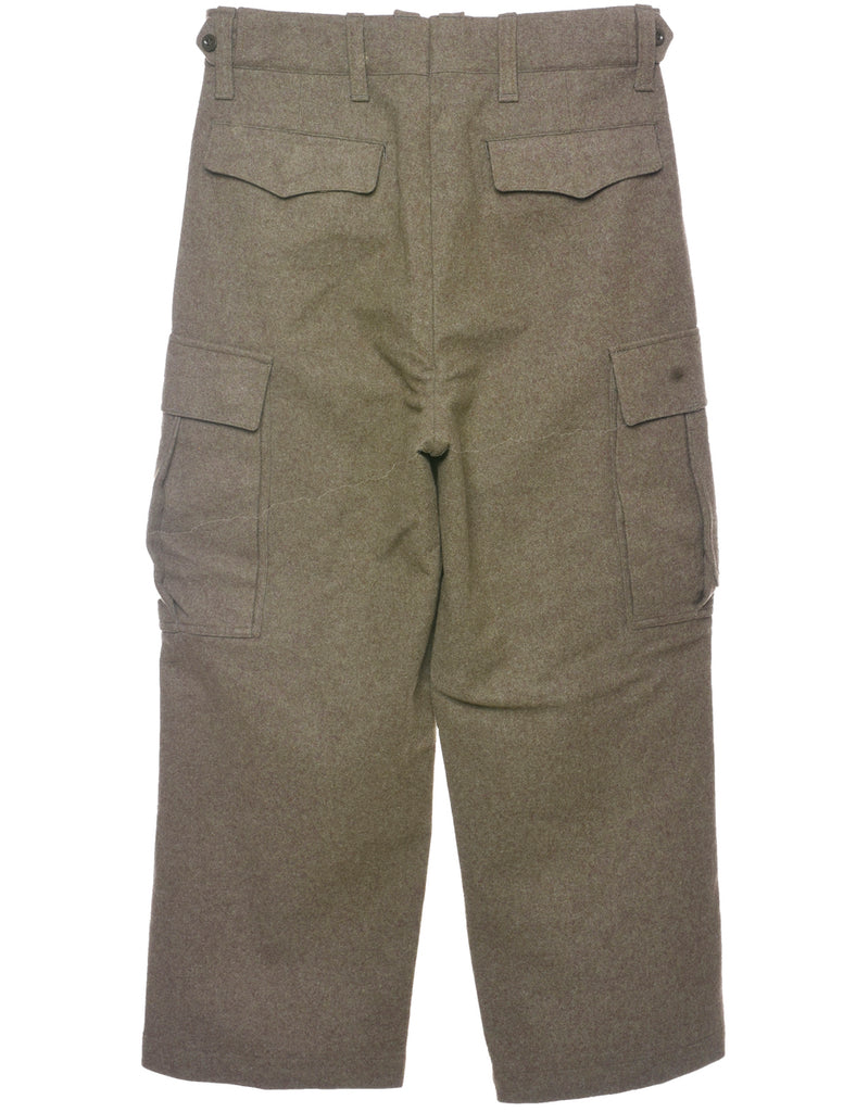 Olive Green Cargo Trousers - W30 L26