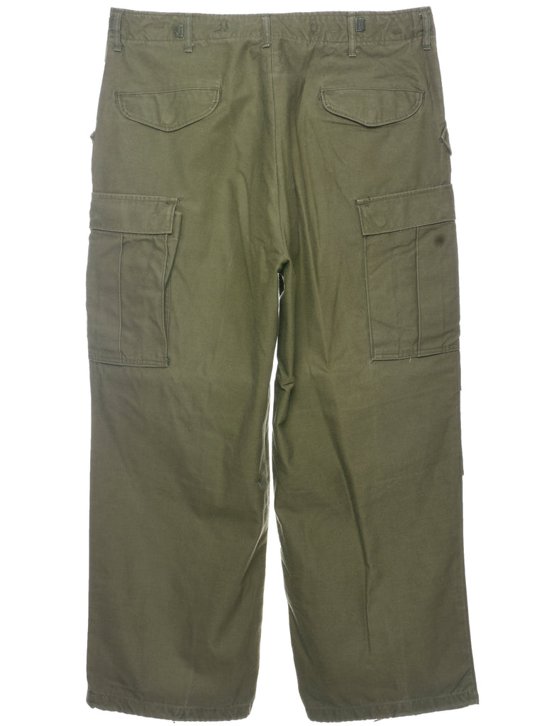 Olive Green Cargo Trousers - W36 L29