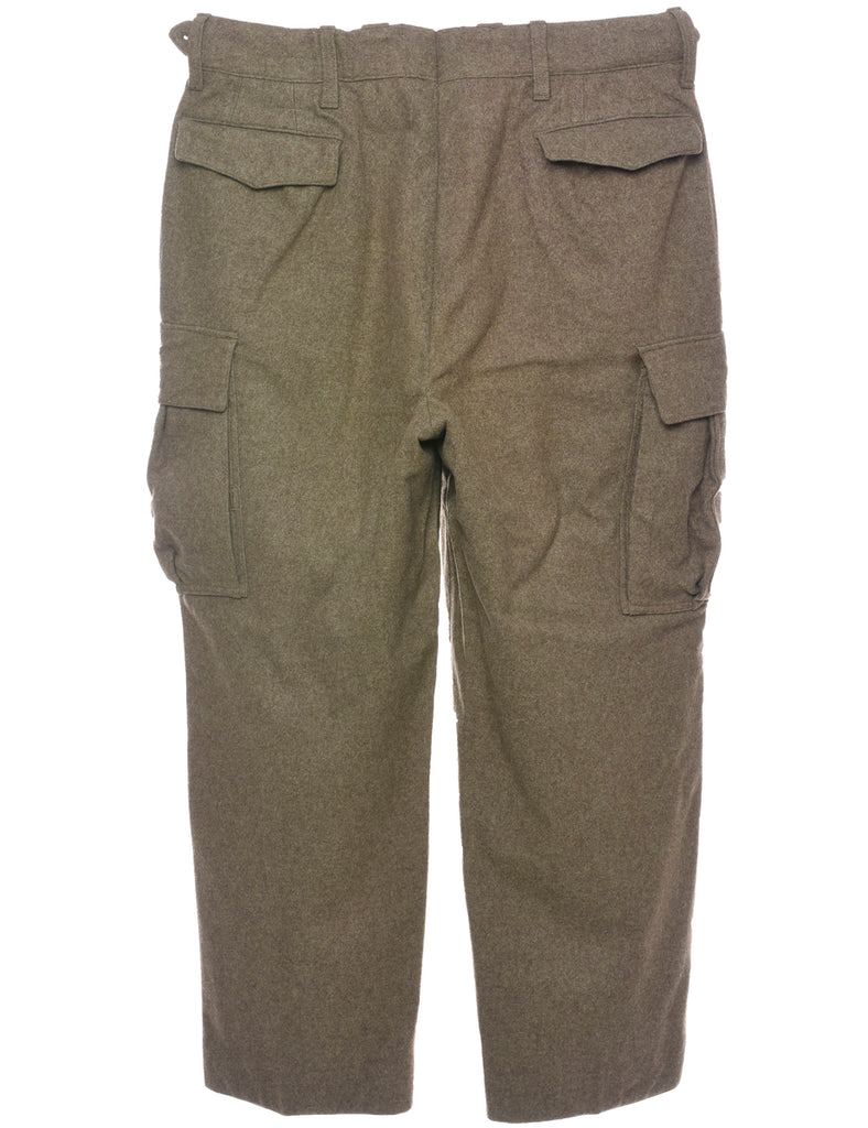 Olive Green Cargo Trousers - W35 L29