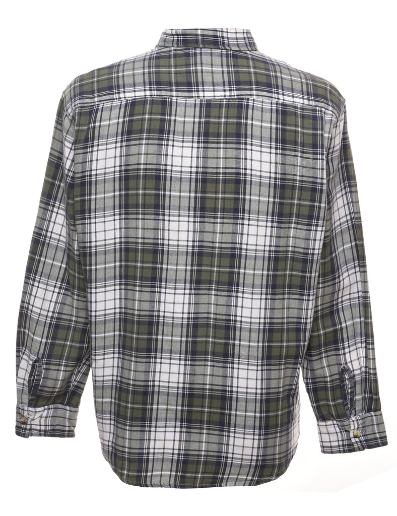 Olive Green Checked Shirt - L