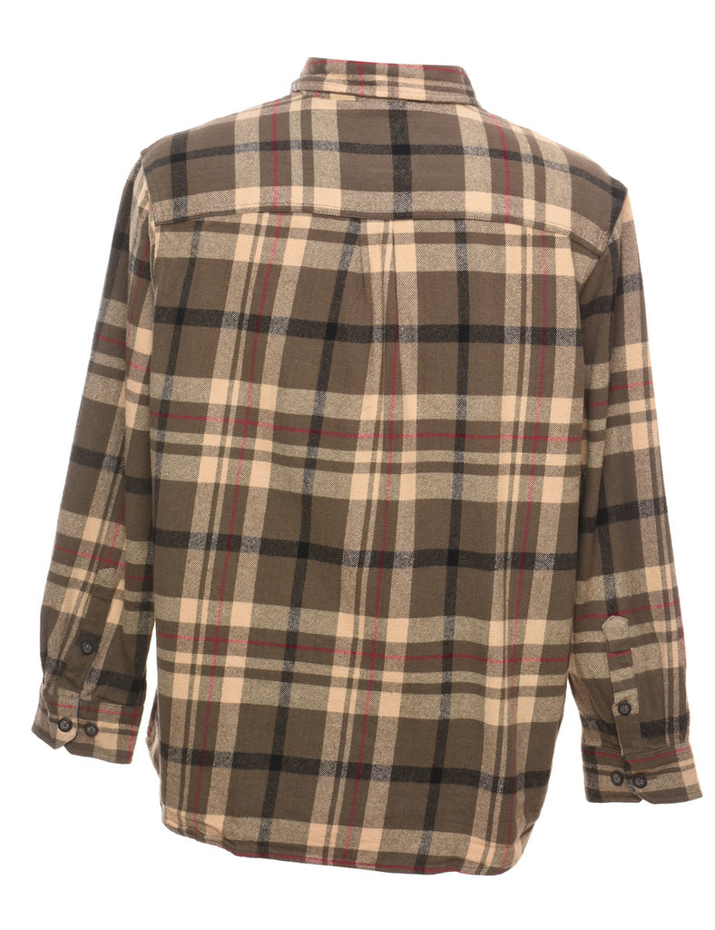 Olive Green Checked Shirt - L