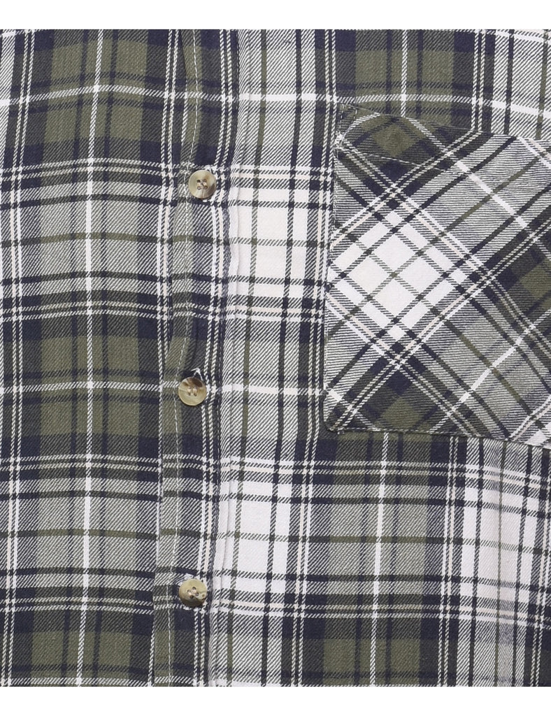Olive Green Checked Shirt - L