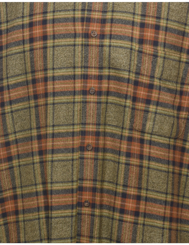 Olive Green Checked Shirt - XL