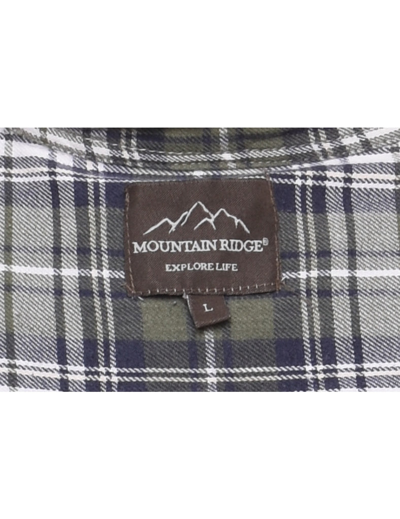 Olive Green Checked Shirt - L