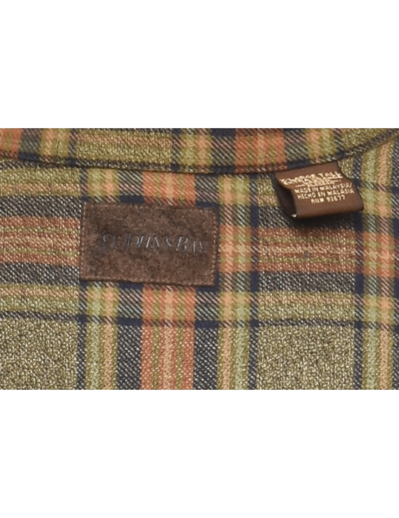 Olive Green Checked Shirt - XL