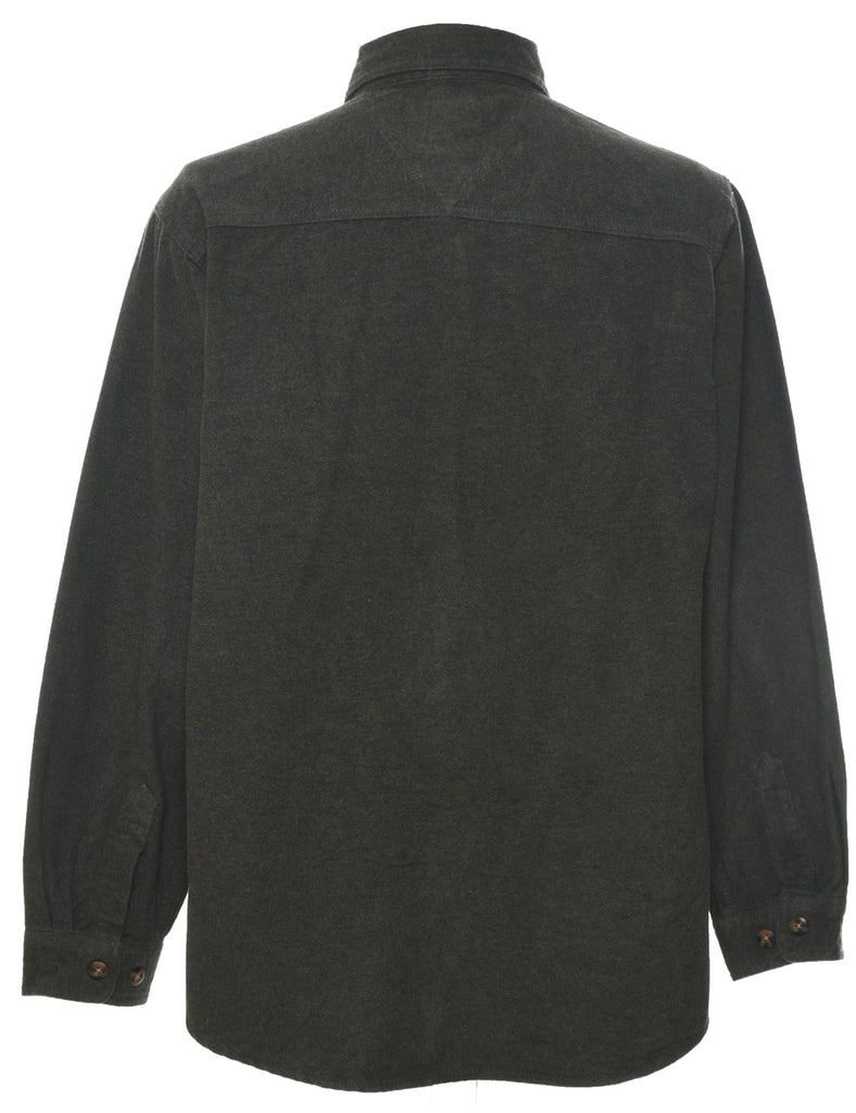 Olive Green Flannel Shirt - L