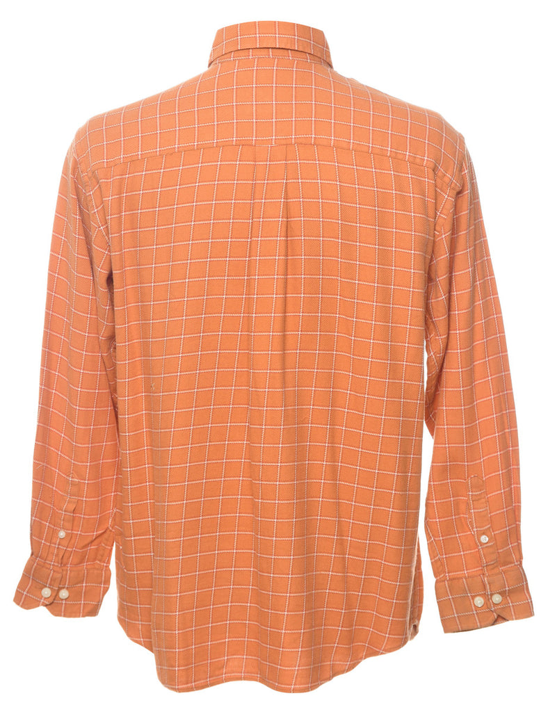 Orange Plaid Checked Shirt - M