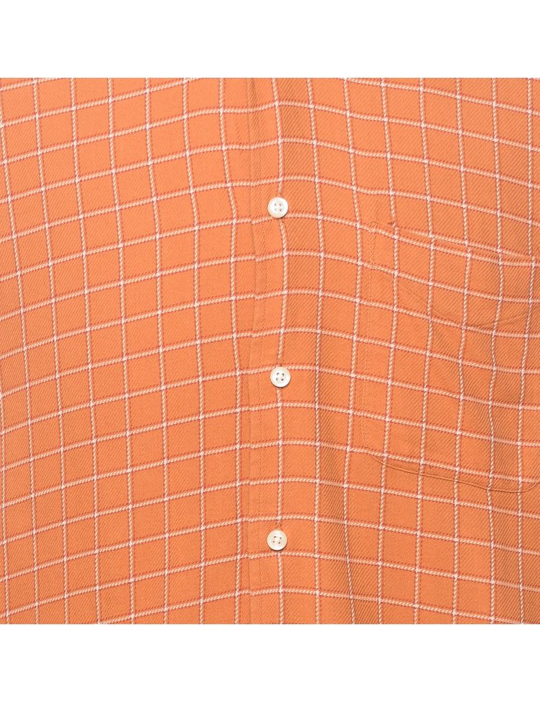 Orange Plaid Checked Shirt - M