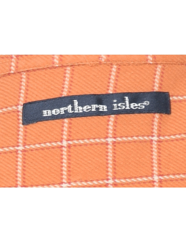 Orange Plaid Checked Shirt - M