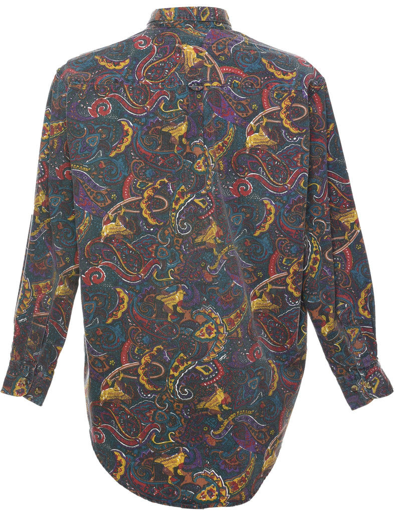 Paisley Print Denim Shirt - L