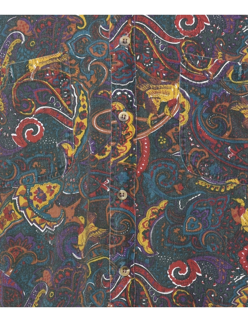 Paisley Print Denim Shirt - L