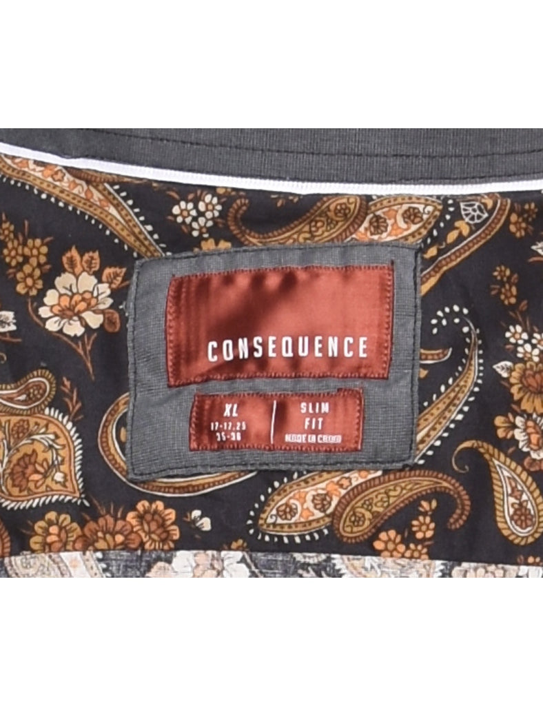 Paisley Print Short Sleeved Shirt - XL