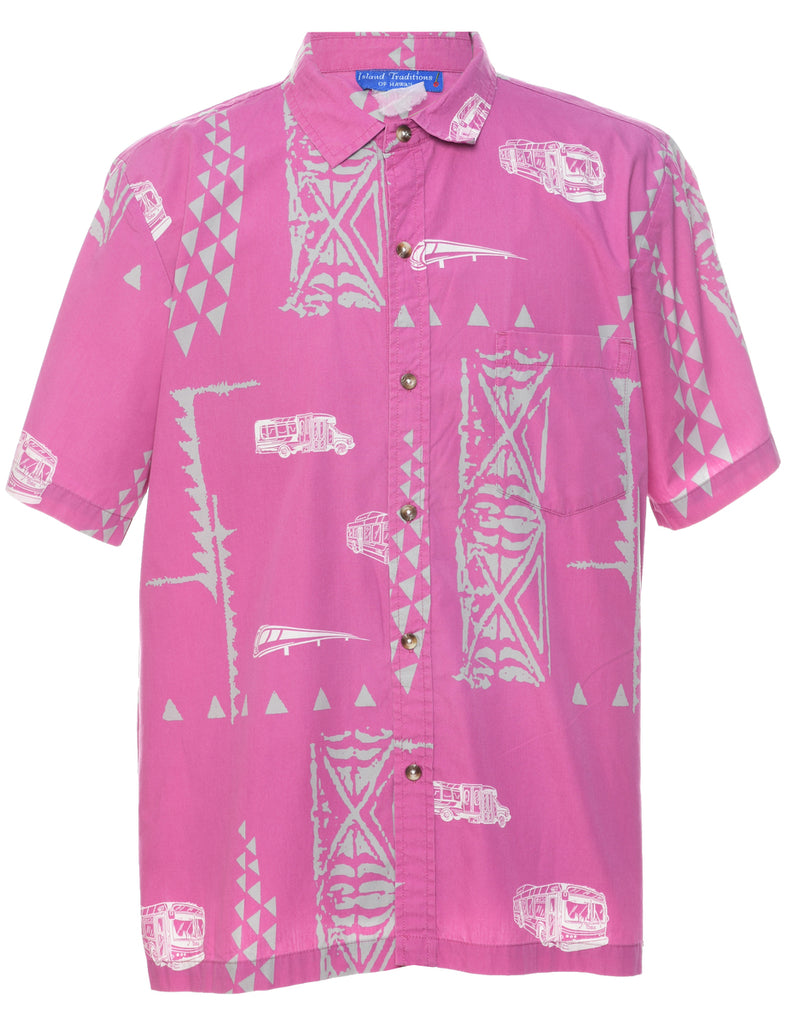 Pale Pink Hawaiian Shirt - L
