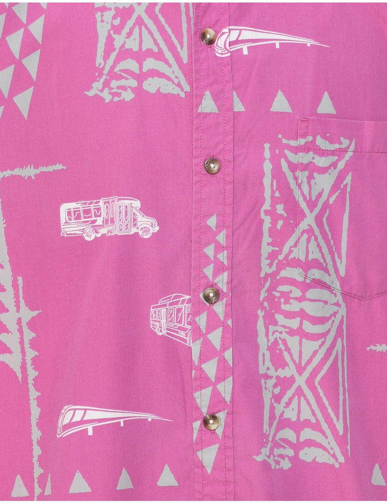 Pale Pink Hawaiian Shirt - L