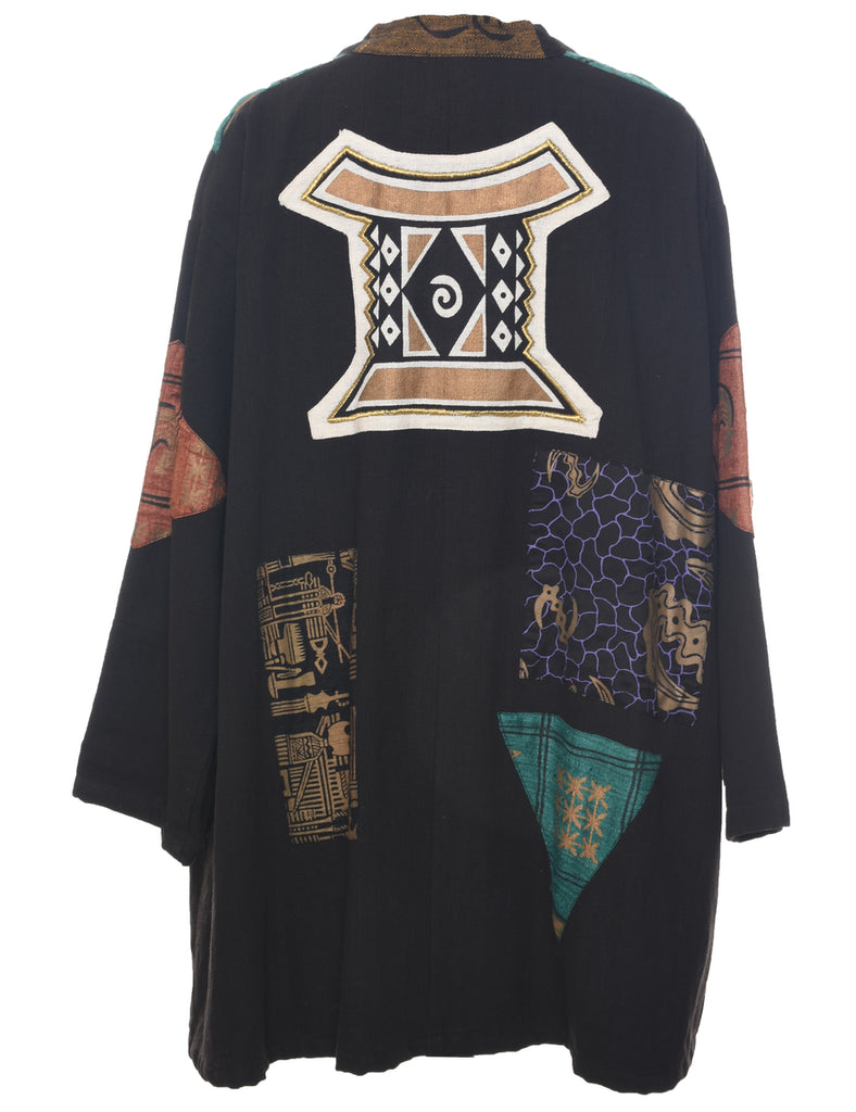 Patchwork Black Jacket - XL
