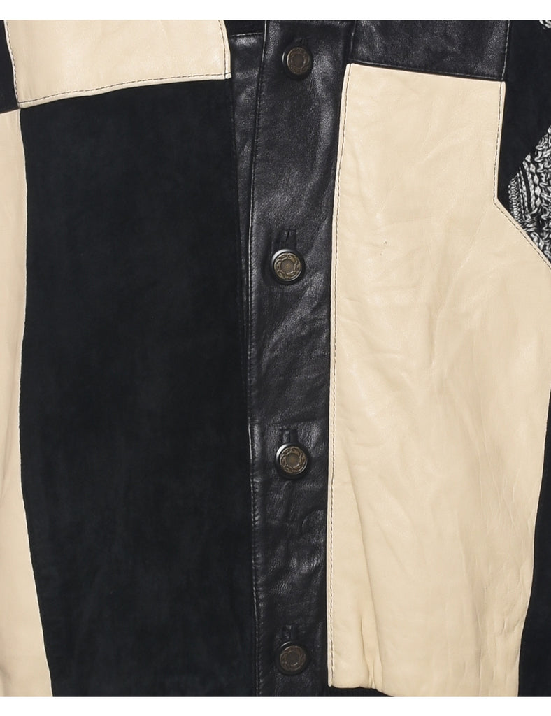 Patchwork Leather And Acrylic Jacket - XL
