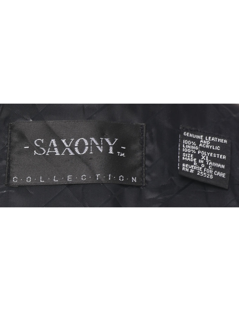 Patchwork Leather And Acrylic Jacket - XL