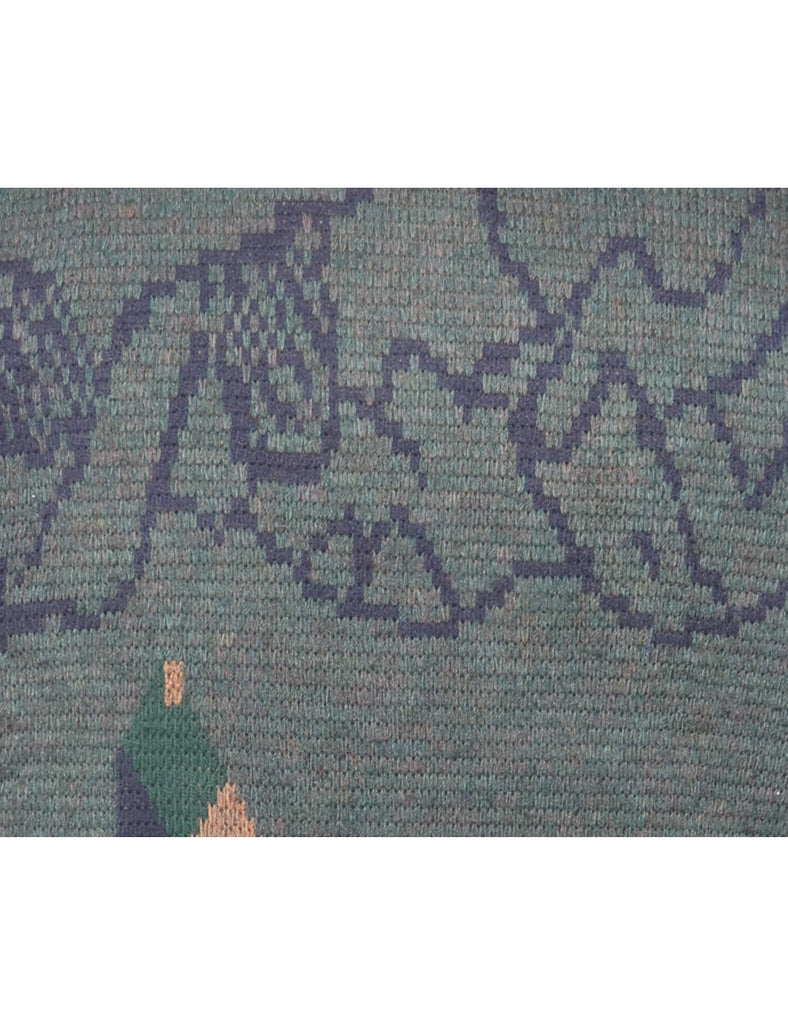 Patterned Dark Green Jumper - XL