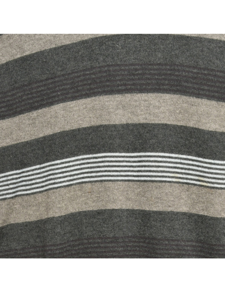 Patterned Dark Grey Jumper - M