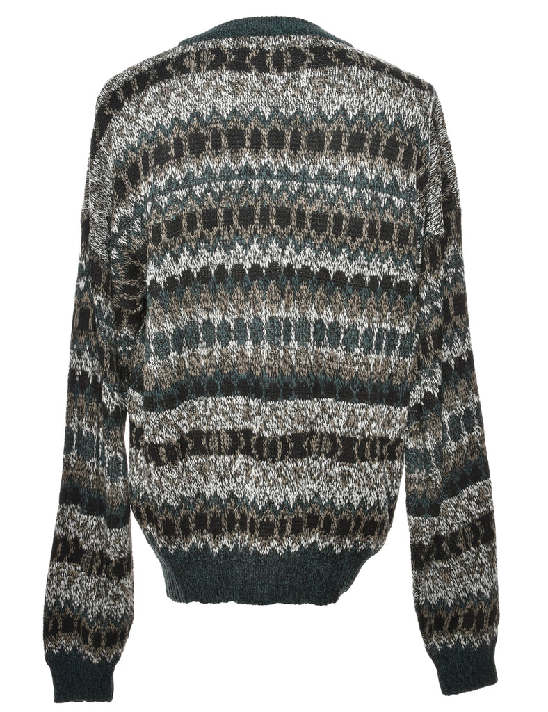 Patterned Grey Jumper - L