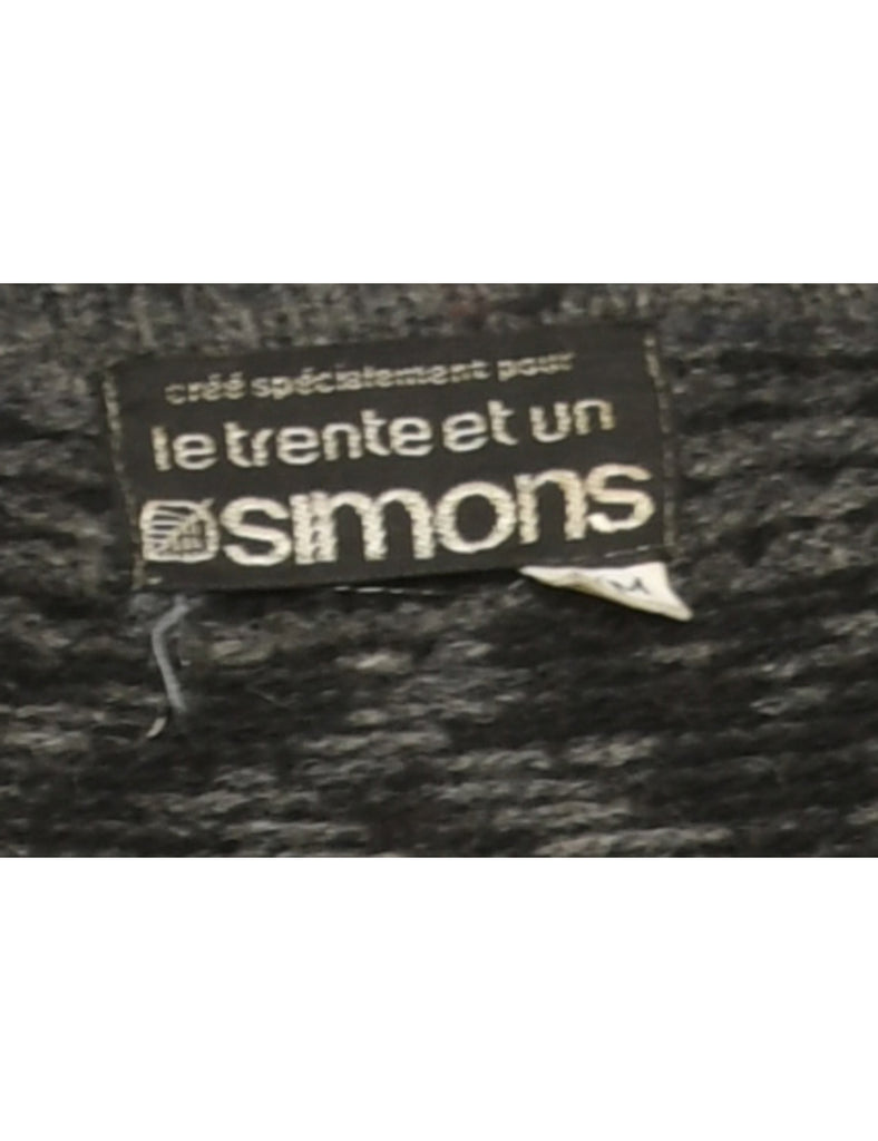 Patterned Grey Jumper - M