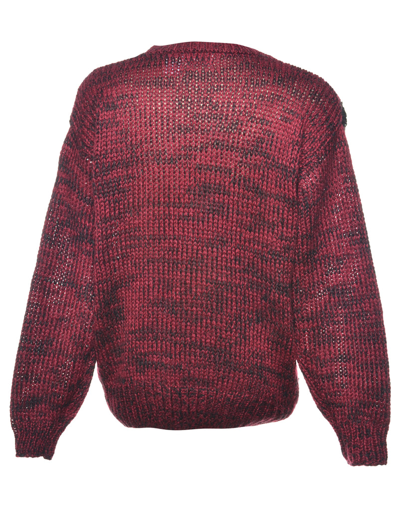 Patterned Maroon Jumper - M