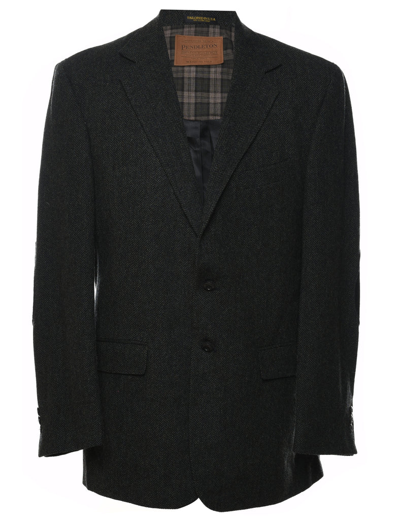 Pendleton Herringbone Tweed Black Blazer - L