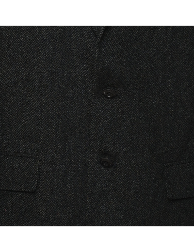Pendleton Herringbone Tweed Black Blazer - L