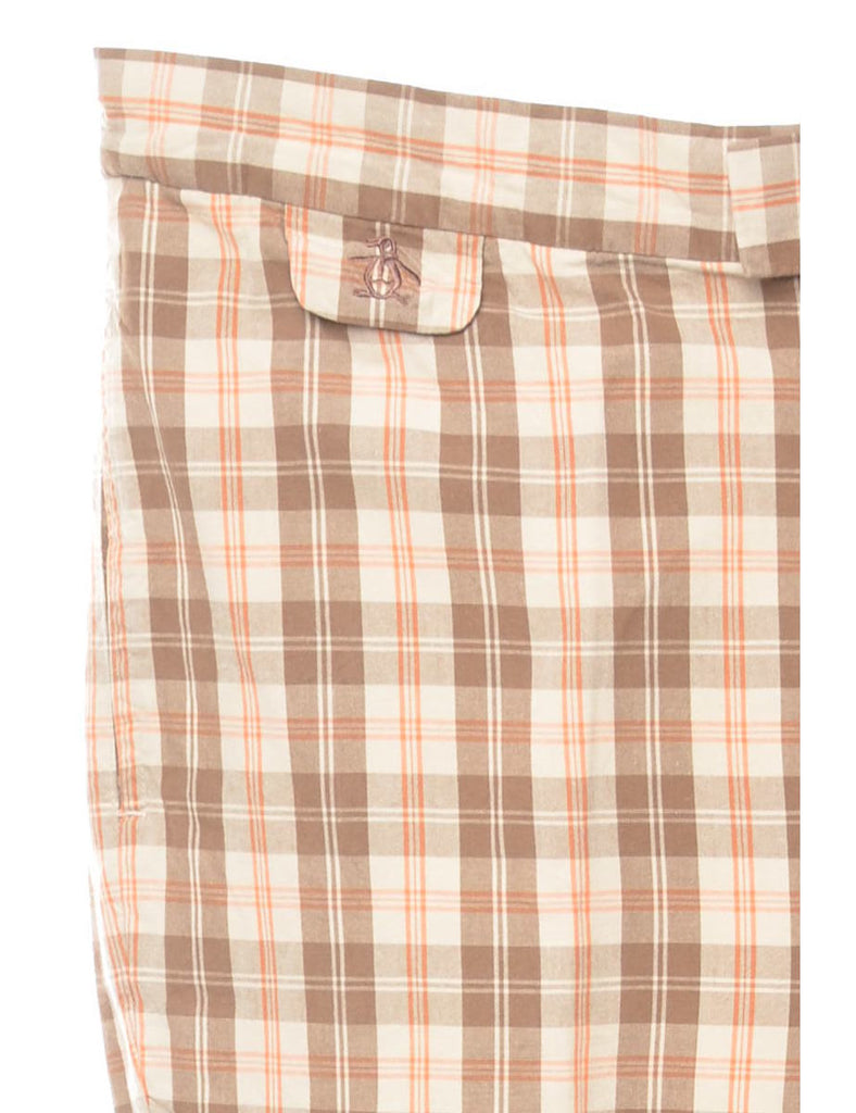 Penguin Brown & Orange Checked Trousers - W36 L31