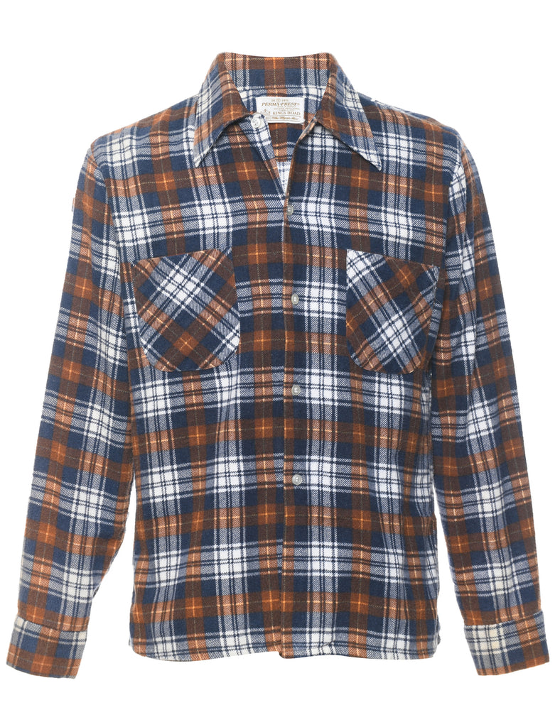 Perma Prest Checked Multi-Colour Flannel Shirt - S