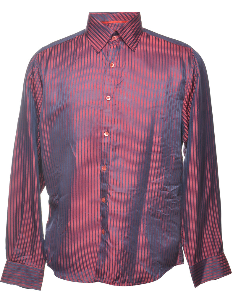 Peter England Striped Maroon Shirt - L