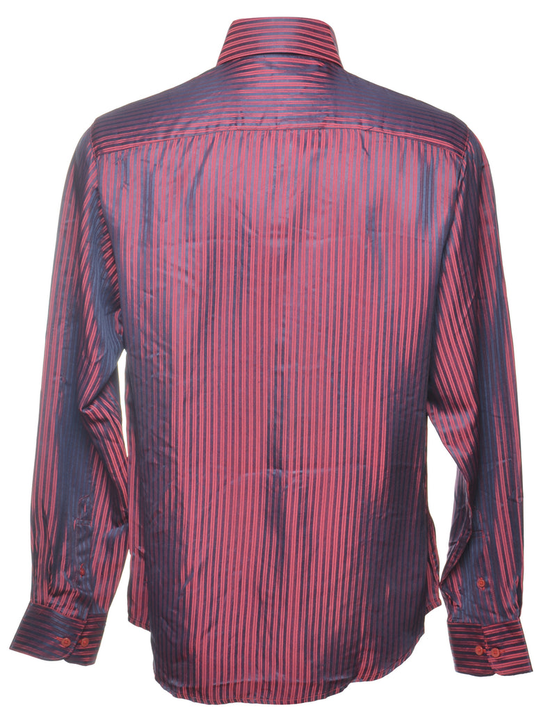 Peter England Striped Maroon Shirt - L