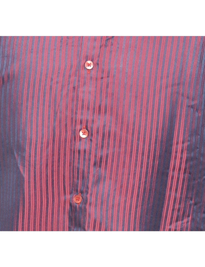Peter England Striped Maroon Shirt - L