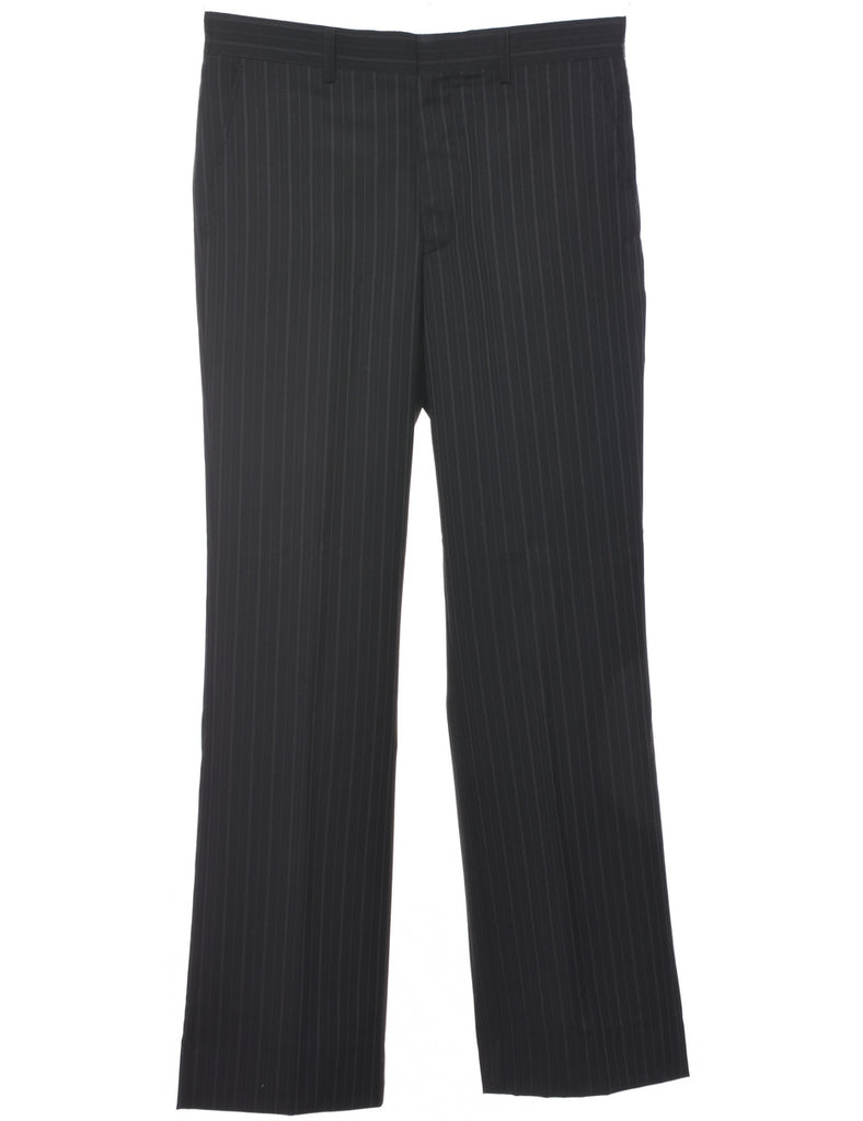 Pinstriped Black Trousers - W31 L31