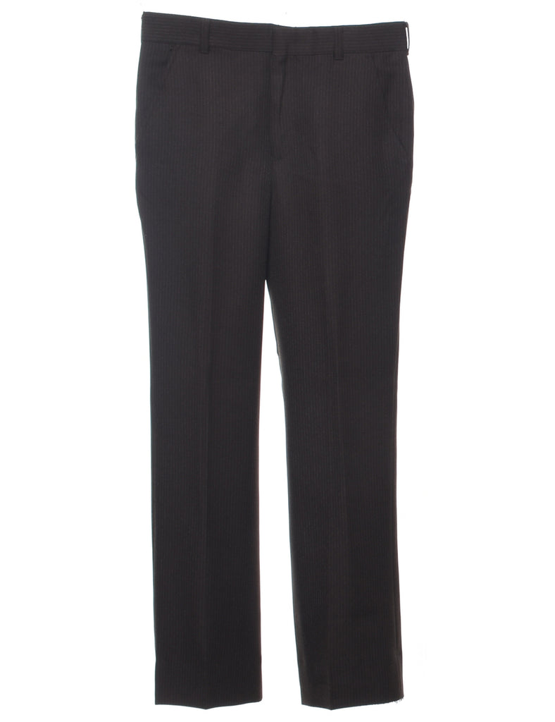 Pinstriped Dark Brown Trousers - W31 L31