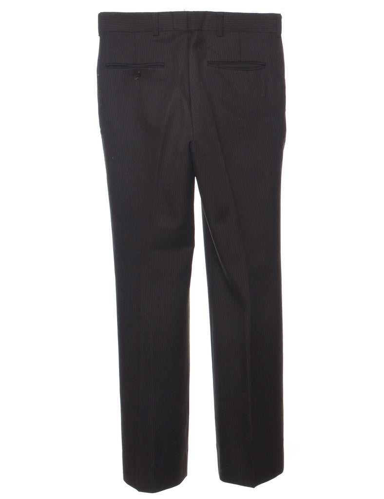 Pinstriped Dark Brown Trousers - W31 L31