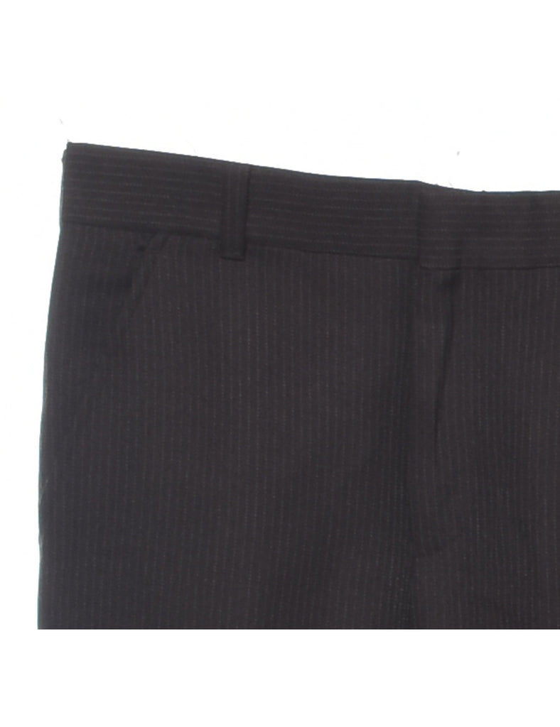 Pinstriped Dark Brown Trousers - W31 L31
