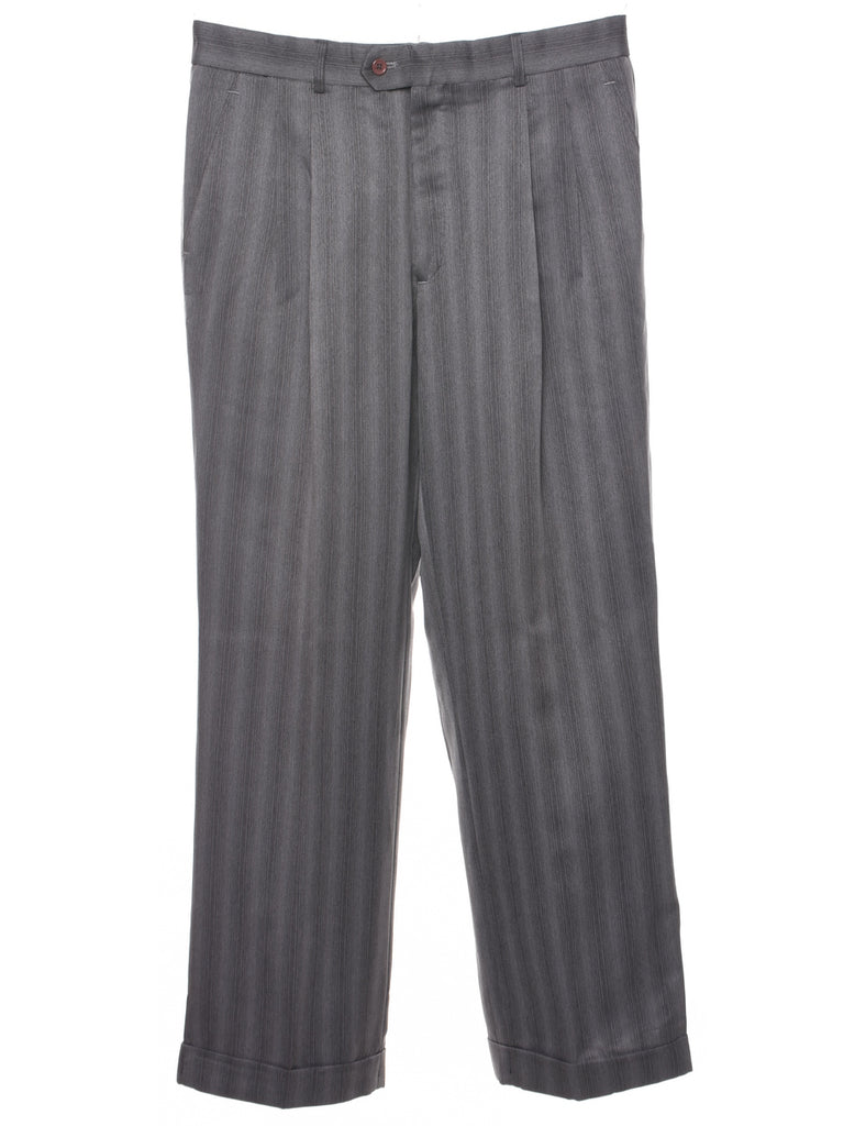 Pinstriped Grey Trousers - W34 L30