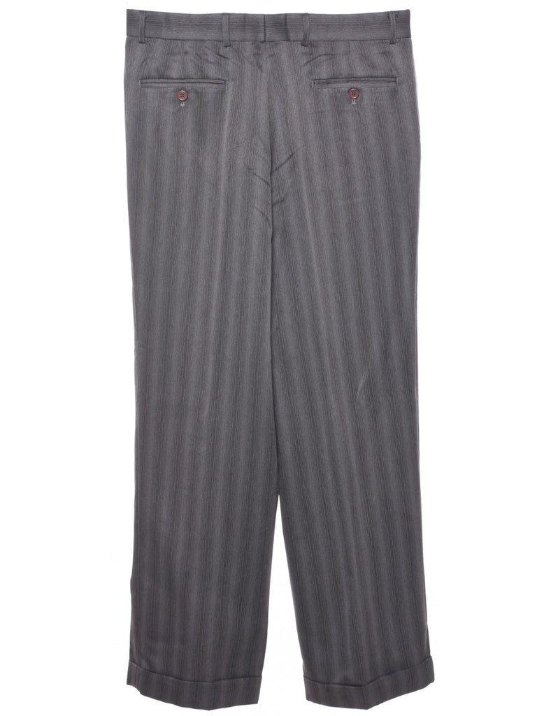 Pinstriped Grey Trousers - W34 L30