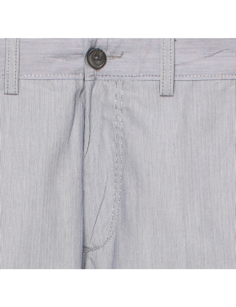 Pinstriped Light Blue Trousers - W32 L30