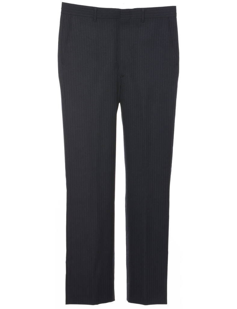 Pinstriped Navy Trousers - W32 L31
